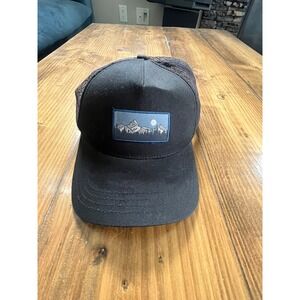 Tentree Black Mountain Patch Trucker Hat Snapback Mesh Back Hat